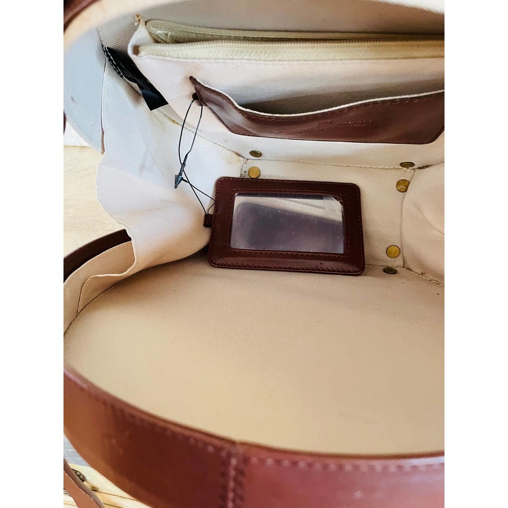 Vtg Etienne Aigner tweed natural/brown round/circle handbag/crossbody/ - Picture 9 of 9